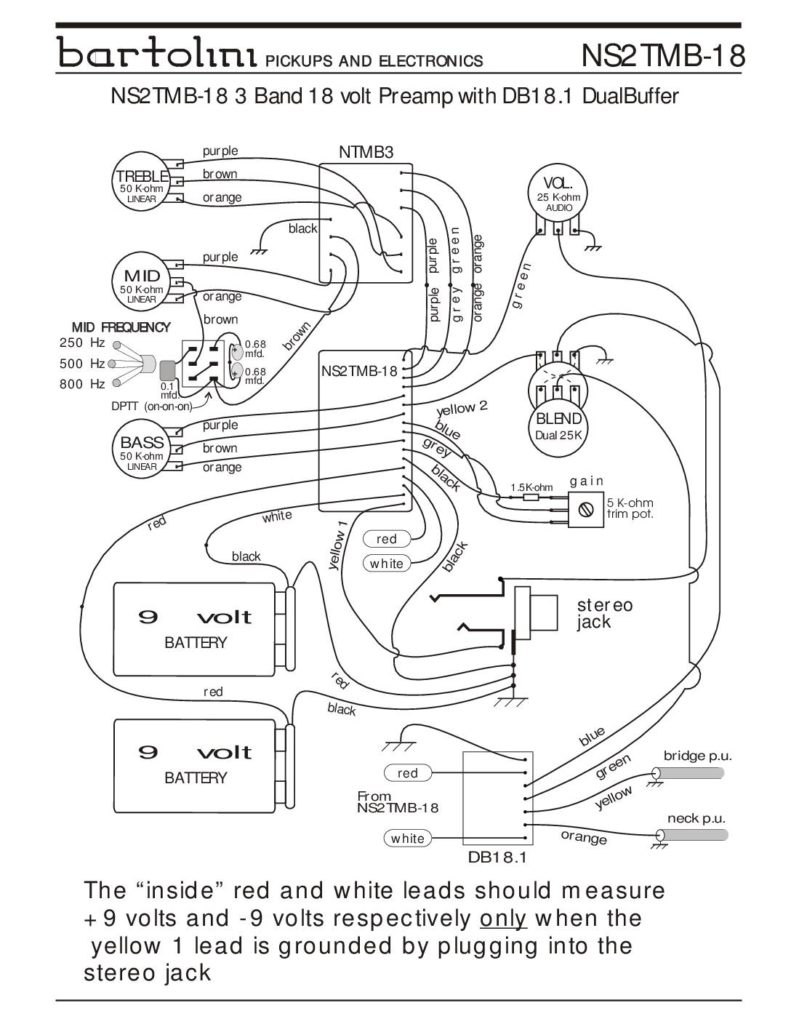 Wiring Diagrams - Bartolini Pickups &amp;amp; Electronics - Precision Bass Wiring Diagram