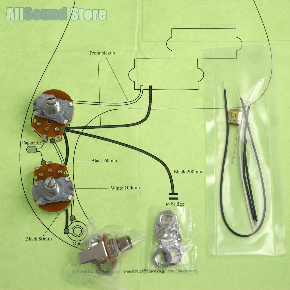 Wiring Kit For Import Fender Precision P-Bass Complete &amp; Diagram - Fender P Bass Wiring Diagram