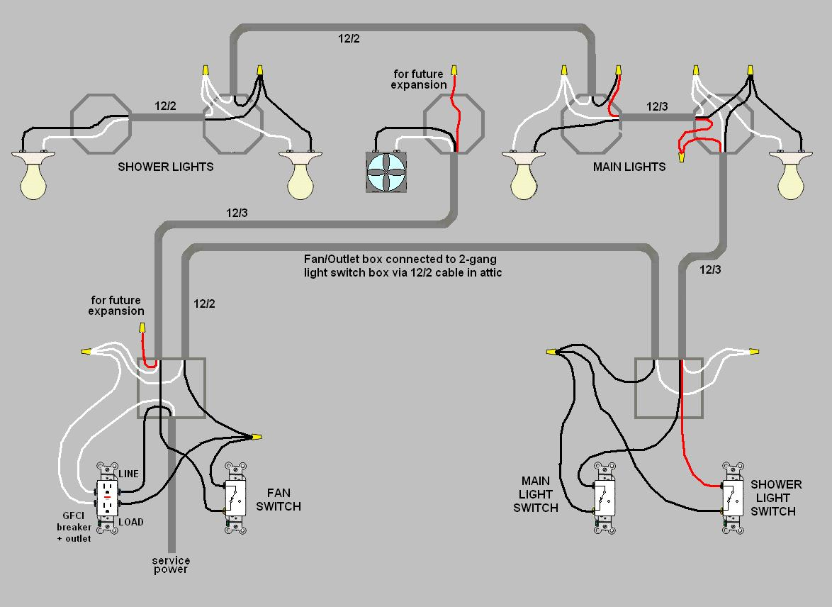 Wiring Two Bathrooms - Wiring Diagrams Hubs - Bathroom Wiring Diagram
