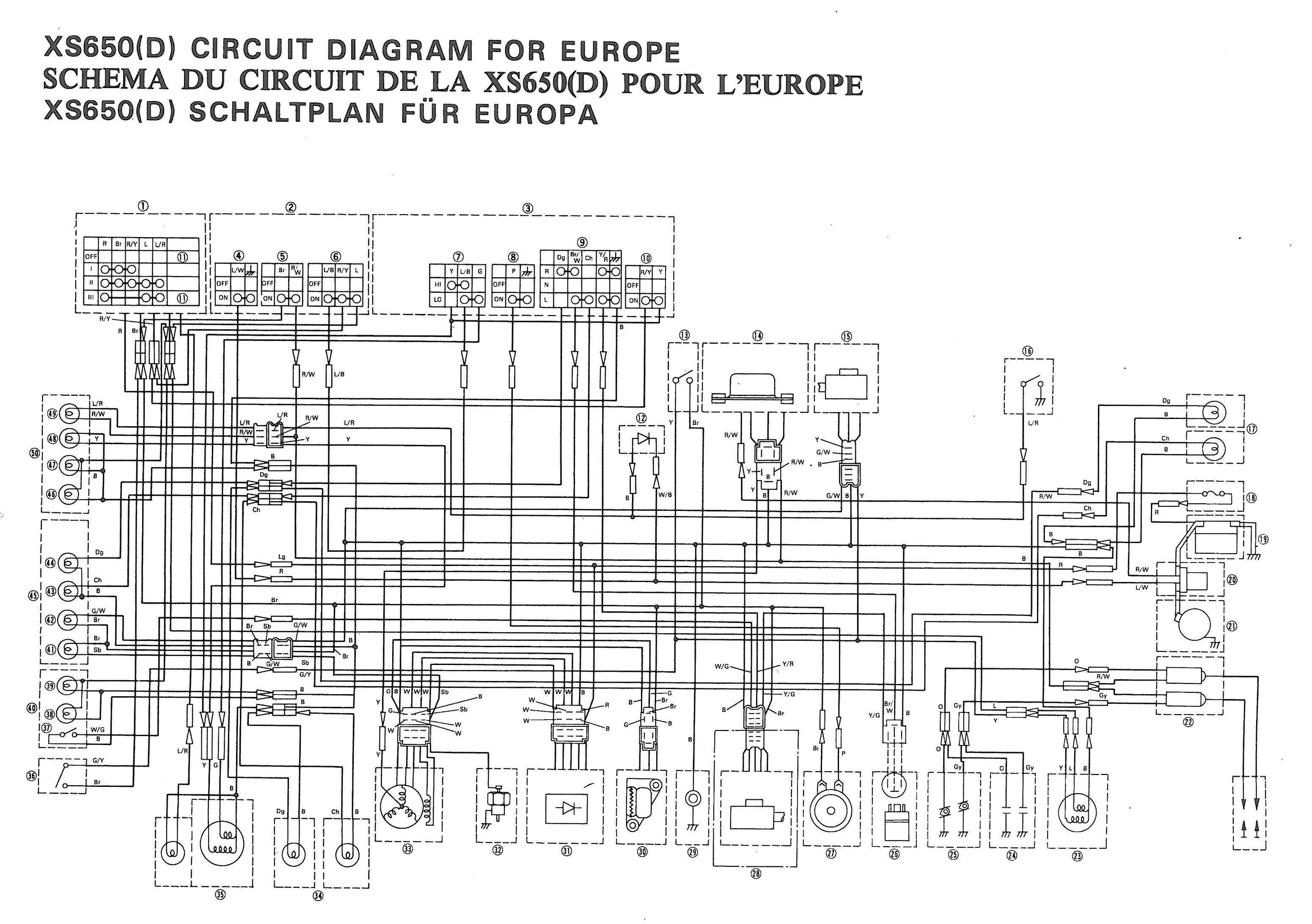 Xs650: 77 Xs-D Wiring Diagram | Thexscafe - Xs650 Wiring Diagram